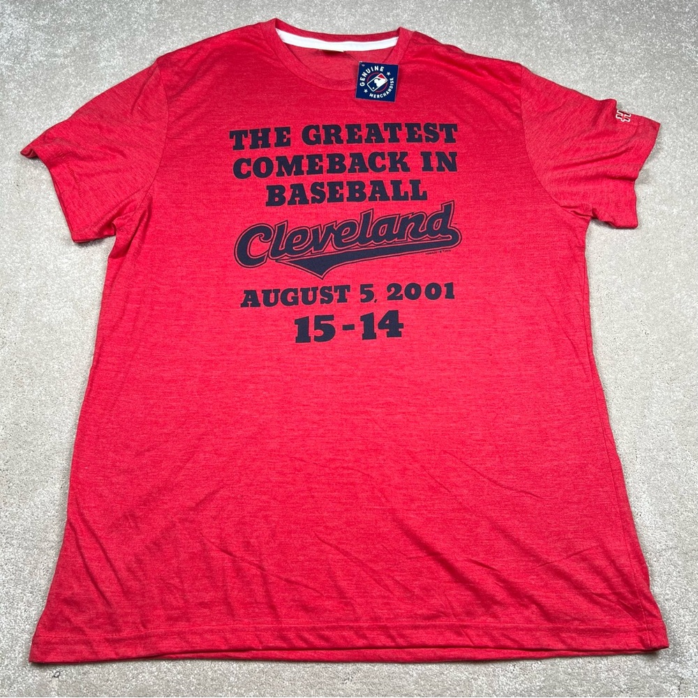 Homage NWT Cleveland Indians Greatest Comeback in Baseball Red T-shirt Men's XL